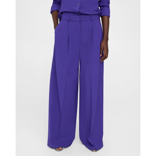 띠어리 Pleated Low-Rise Pant in Stretch Wool