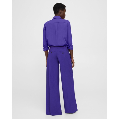 띠어리 Pleated Low-Rise Pant in Stretch Wool