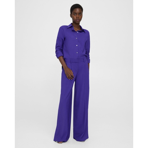 띠어리 Pleated Low-Rise Pant in Stretch Wool