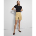 Pleated Short in Stretch Cotton Twill