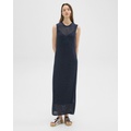 Mesh Maxi Dress in Linen-Viscose