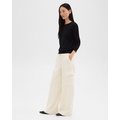 Wide-Leg Cargo Pant in Admiral Crepe