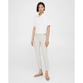 Pintucked Slim Pant in Stretch Cotton