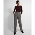 Pleated Wide-Leg Pant in Wool Flannel