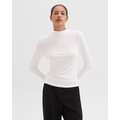 Mock Neck Top in Rib Knit Viscose