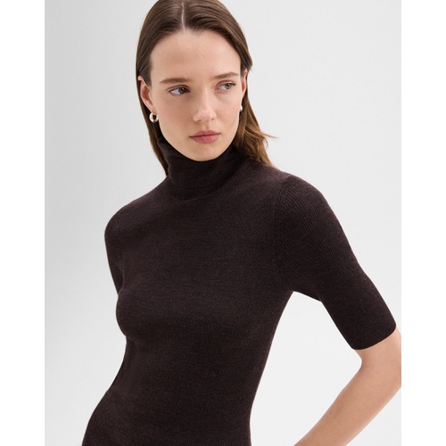 띠어리 Leenda Short-Sleeve Turtleneck in Regal Wool