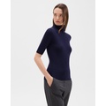 Short-Sleeve Turtleneck in Merino Wool