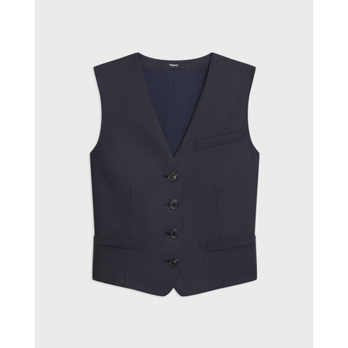 띠어리 Slim Vest in Sleek Flannel