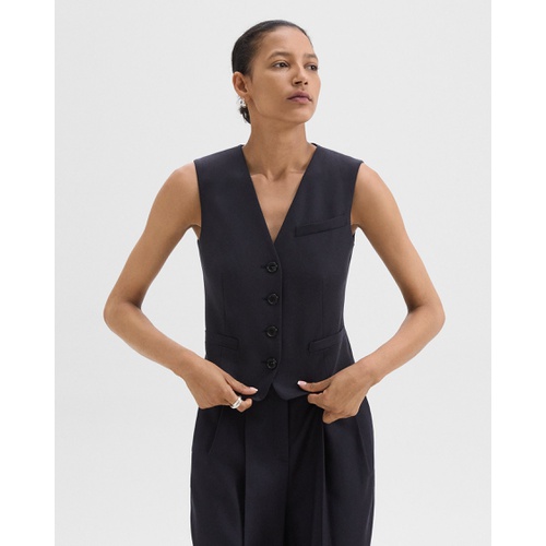 띠어리 Slim Vest in Sleek Flannel