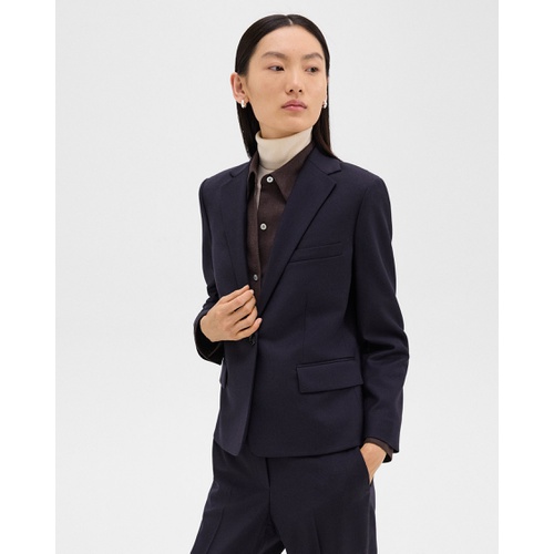 띠어리 Single-Button Blazer in Sleek Flannel