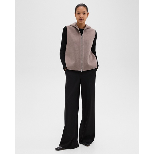 띠어리 Hooded Zip-Up Vest in Double-Face Wool-Cashmere