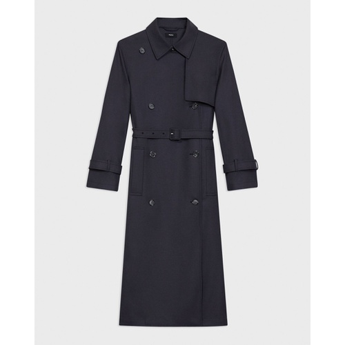 띠어리 Relaxed Trench Coat in Stretch Flannel