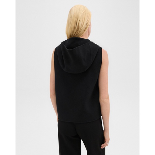 띠어리 Hooded Zip-Up Vest in Double-Face Wool-Cashmere