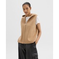 Hooded Zip-Up Vest in Double-Face Wool-Cashmere