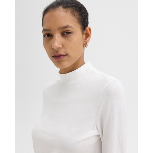 띠어리 Tiny Mock Neck Tee in Organic Cotton