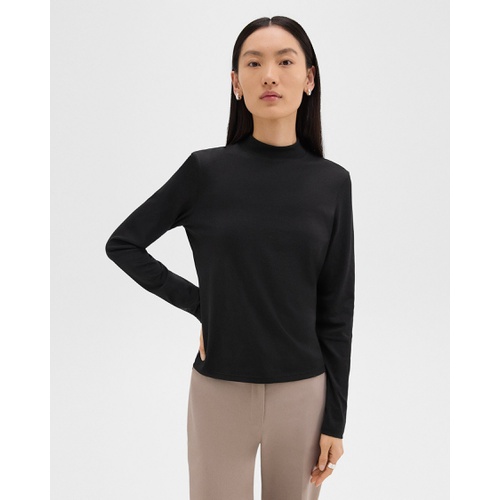 띠어리 Tiny Mock Neck Tee in Organic Cotton