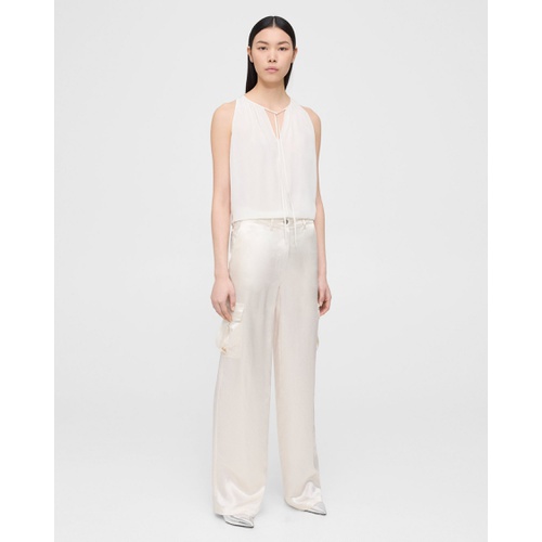 띠어리 Cargo Pant in Textured Satin