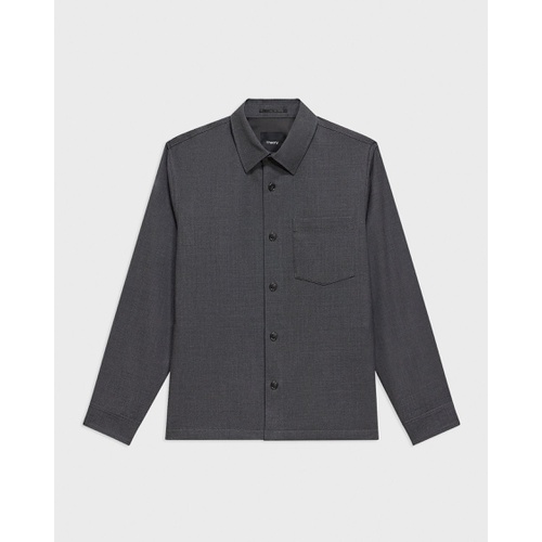 띠어리 Overshirt in Wool-Blend Twill