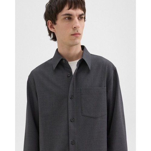 띠어리 Overshirt in Wool-Blend Twill