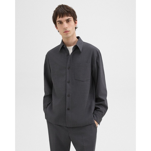 띠어리 Overshirt in Wool-Blend Twill