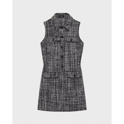 띠어리 Military Mini Dress in Melange Tweed