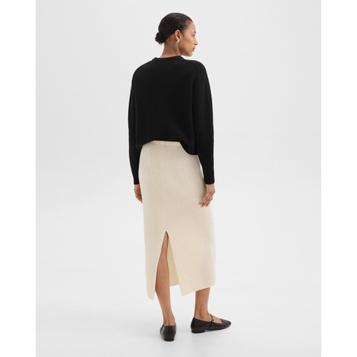 띠어리 Midi Pull-On Skirt in Felted Wool-Cashmere