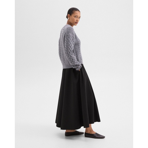 띠어리 Pleated Midi Skirt in Double Weave