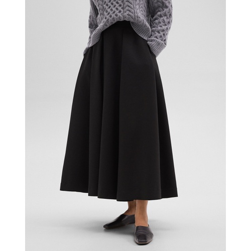 띠어리 Pleated Midi Skirt in Double Weave