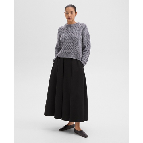 띠어리 Pleated Midi Skirt in Double Weave