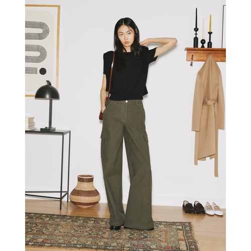 띠어리 Wide-Leg Cargo Pant in Moleskin Twill