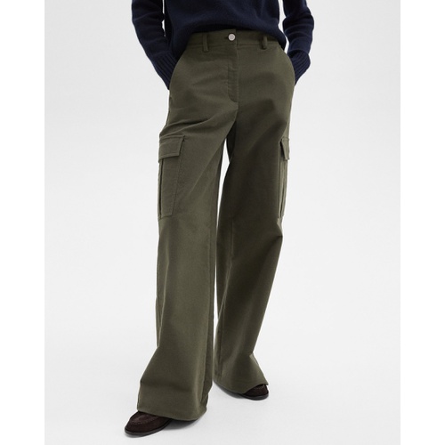 띠어리 Wide-Leg Cargo Pant in Moleskin Twill