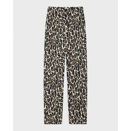 띠어리 Relaxed Straight Pant in Stretch Leopard Wool