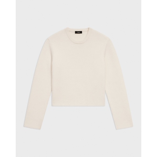 띠어리 Crewneck Sweater in Felted Wool-Cashmere