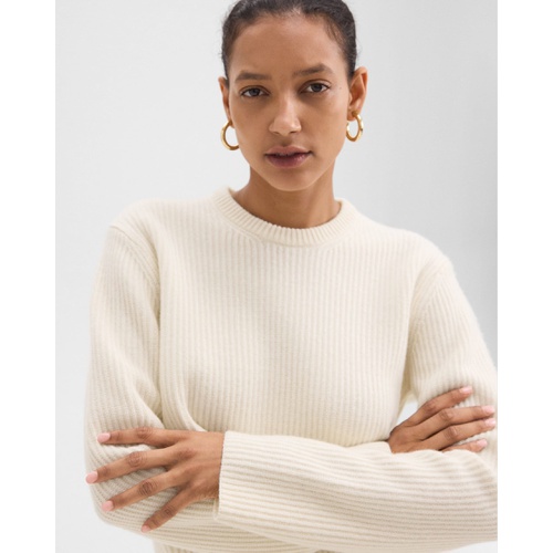 띠어리 Crewneck Sweater in Felted Wool-Cashmere