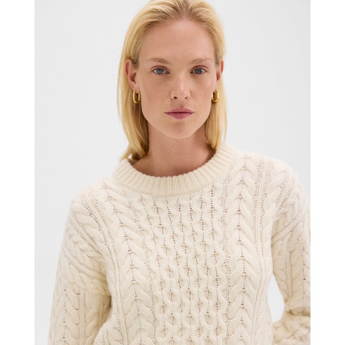 띠어리 Cable Knit Sweater in Felted Wool-Cashmere