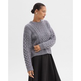 Cable Knit Sweater in Felted Wool-Cashmere