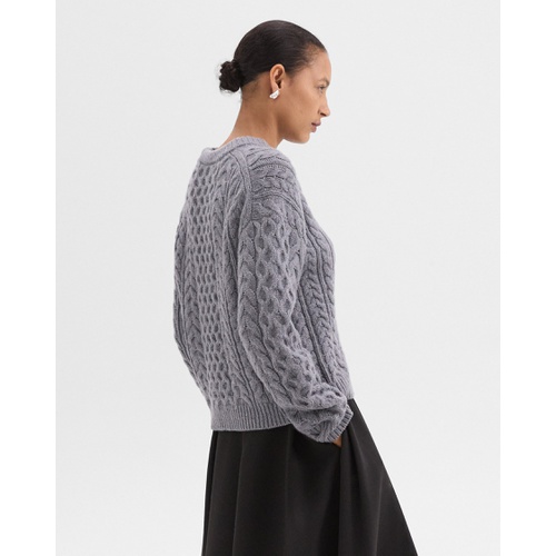 띠어리 Cable Knit Sweater in Felted Wool-Cashmere