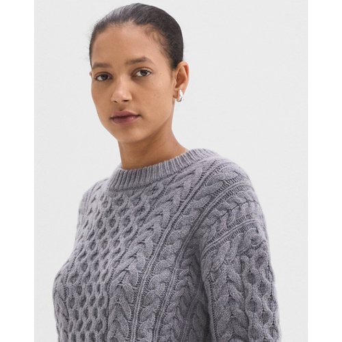 띠어리 Cable Knit Sweater in Felted Wool-Cashmere