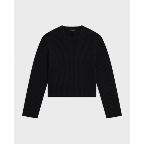 띠어리 Crewneck Sweater in Felted Wool-Cashmere