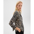 Straight Shirt in Recycled Leopard Print Georgette