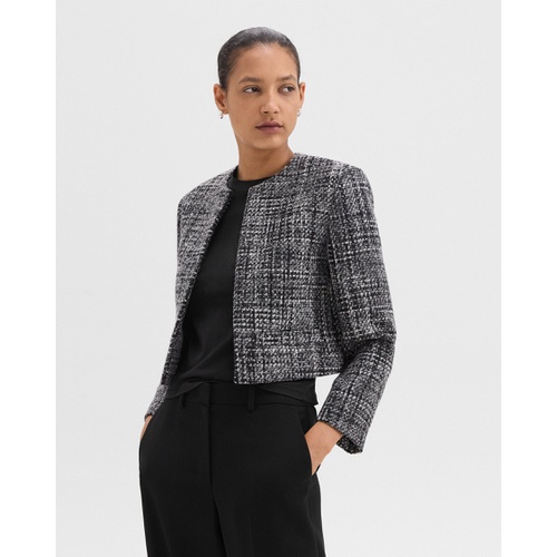 띠어리 Cropped Jacket in Melange Tweed