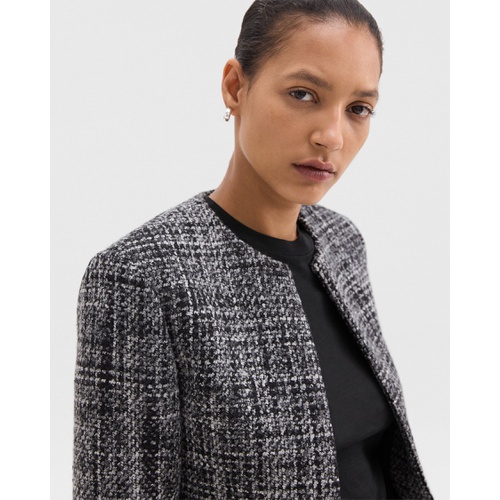 띠어리 Cropped Jacket in Melange Tweed