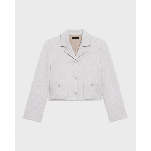 띠어리 Boxy Patch Pocket Blazer in Herringbone Knit