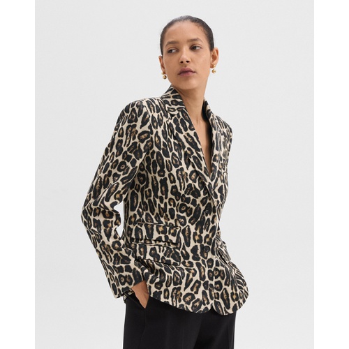 띠어리 Tailored Blazer in Stretch Leopard Wool