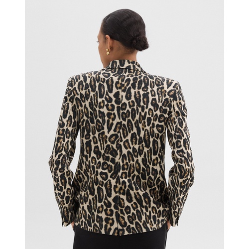 띠어리 Tailored Blazer in Stretch Leopard Wool