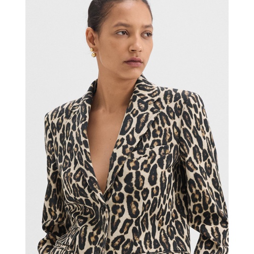 띠어리 Tailored Blazer in Stretch Leopard Wool