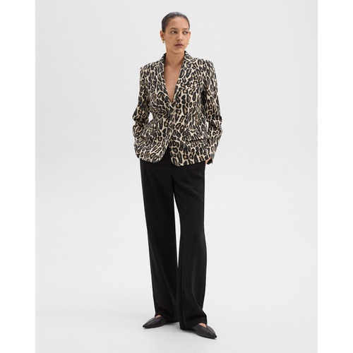 띠어리 Tailored Blazer in Stretch Leopard Wool