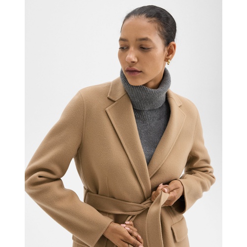 띠어리 Wrap Coat in Double-Face Wool-Cashmere