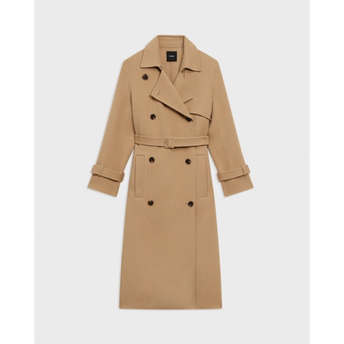 띠어리 Relaxed Trench Coat in Double-Face Wool-Cashmere