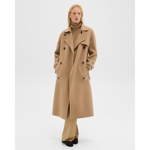 띠어리 Relaxed Trench Coat in Double-Face Wool-Cashmere